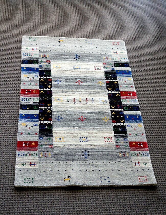 【即納可!!】【送料無料!!】再入荷しました♪インド製 ハンドルームギャベ ギャベ ギャッベ 玄関マット ラグマット手織り 絨毯 敷物 サイズ：約70X120cm