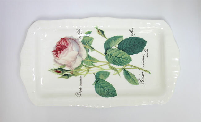 【送料無料】【即納可!!】再入荷しました♪イギリス Roy Kirkham (ロイ・カーカム) 社　ルドゥーテローズ　サンドウィッチトレイ　プレート　皿　トレイ　洋食器　バラ　薔薇　おしゃれ