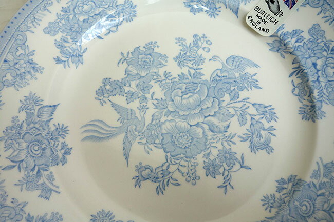 【送料無料】【即納可!!】再入荷しました♪イギリス製　Burleigh バーレイ社　Blue Asiatic Pheasantsブルーアジアティックフェザンツ　プレート　22cm　皿　お皿　洋食器　食器　おしゃれ