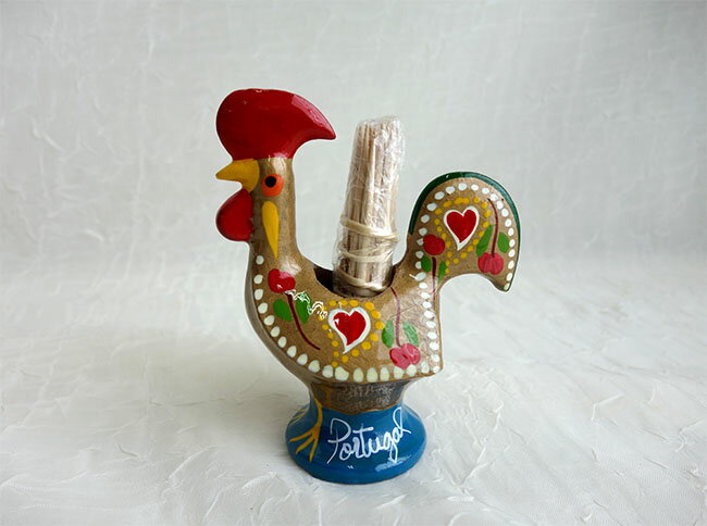 【3,980円(税込)以上お買上げで送料無料】【即納可!!】再入荷しました♪ポルトガル製　メタル製　爪楊枝立て　にわとり　ゴールド　爪楊枝入れ　ようじ立て　ピックホルダー　キッチン用品　キッチン雑貨　バルセロス 雄鶏　ニワトリ　おしゃれ　金色