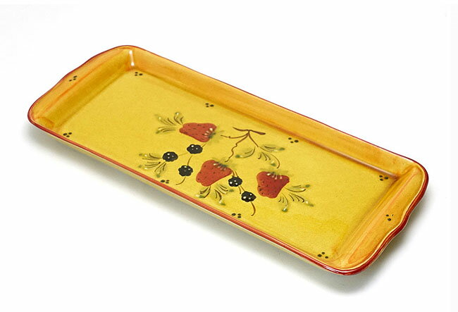 【送料無料】【即納可!!】再入荷しました♪ポルトガル製 陶器 ロングトレー いちご柄 ロングプレート 長皿 サンドウイッチ皿 オードブル皿 お皿 洋食器 食器 テーブルウエア おしゃれ イチゴ ストロベリー