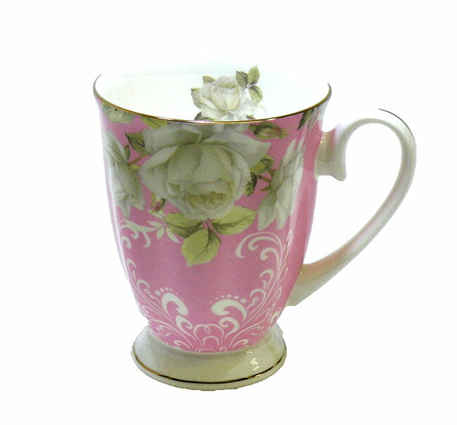【3,980円(税込)以上お買上げで送料無料】【即納可!!】再入荷しました♪ロイヤルアーデン　マグカップ　ピンクマグ　フラワー　花柄　薔薇　バラ　ローズ※電子レンジ対応