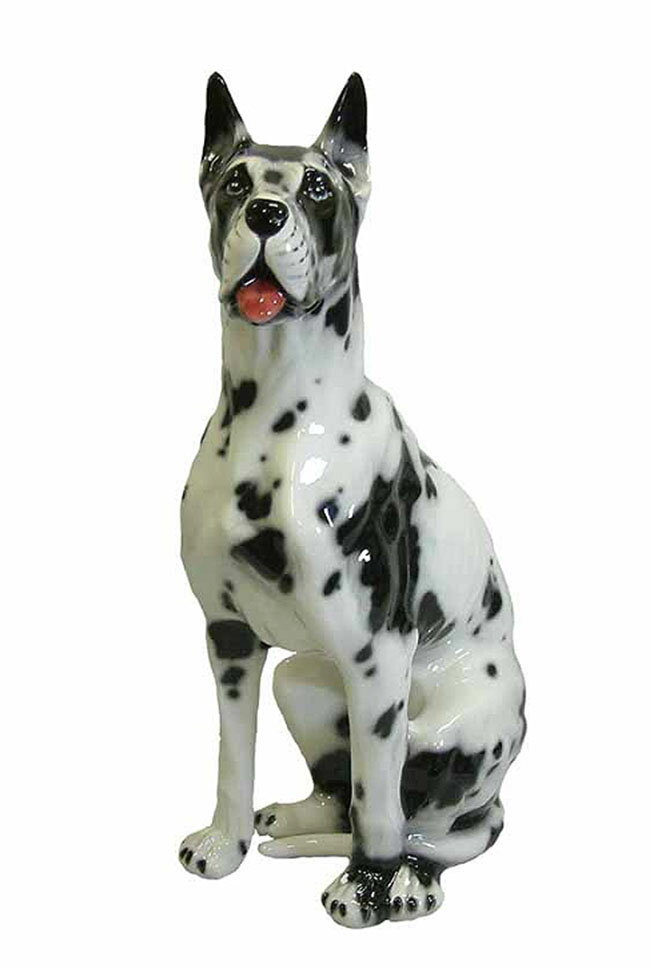【送料無料】イタリア製 陶器アニマル イヌ アラン インテリア 置物 オブジェ アニマル置物大型犬 犬 いぬ ドック DOG Dogサイズ：H96cm
