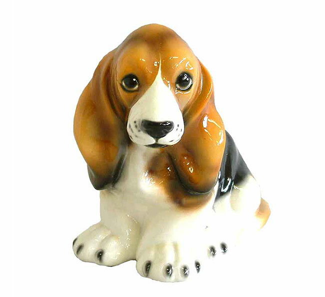 イタリア製　犬の置物 オブジェ 陶製 インテリア バセット 楽天市場】置物 グレーハウンド 犬 白 陶器 イタリア インテリア