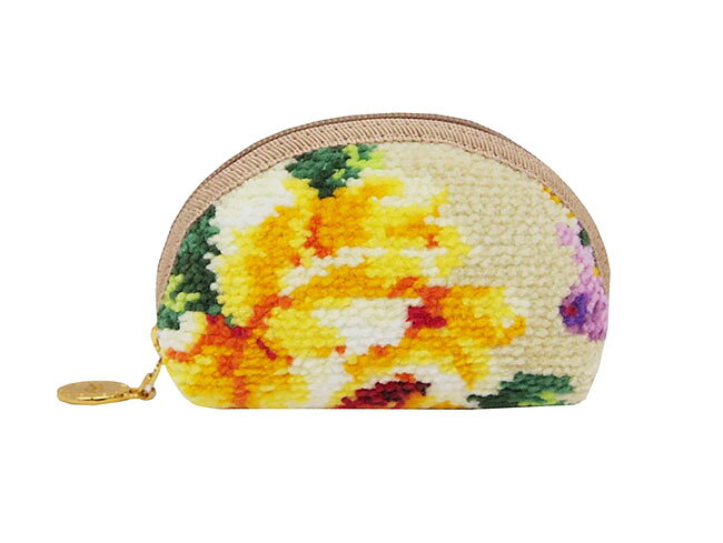 【3,980円(税込)以上お買上げで送料無料】【即納可!!】新入荷しました♪日本製 レイクアルスター コインケース『サンハート』ライトベージュ 小銭入れ コインポーチ ミニポーチ コインケース シェニール織 花柄 おしゃれ プレゼント