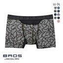 15％OFF【メール便(7)】 ブロス バイ ワコールメン BROS by WACOAL MEN AIR VENT BOXERS フロント快適グラマラス ボクサーパンツ LL 前閉じ 吸汗速乾 メンズ 全8色 LL-3L