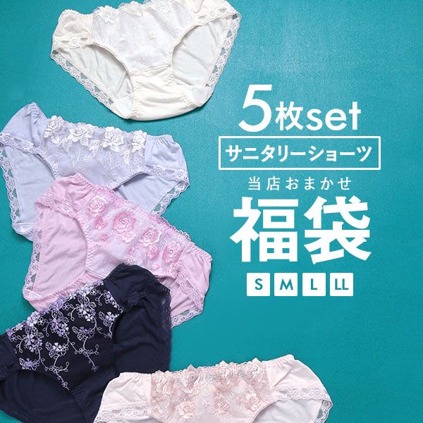 【20%OFF・11/27 09:59まで】 【送料無料】 選べる4タイプ サニタリーショーツ福袋 3枚セット 刺繍レース&ワントーンレース レディース 生理用ショーツ 普通の日用 軽い日用 M L LL 生理 ショーツ パンツ 羽付き 3枚組 まとめ買い 買 全4色 M-LL メール便(30) ev_sp_20