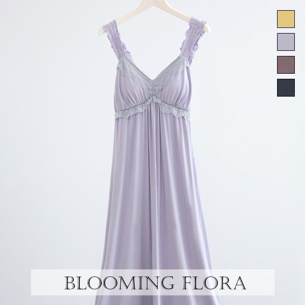 【送料無料】 ブルーミングフローラ ルームウェア ゆるっととろみタッチ カップ付きワンピース 春夏秋 bloomingFLORA レディース