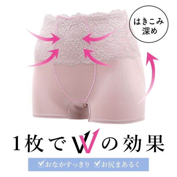 【メール便(8)】 アツギ ATSUGI ダブルキレイ ガードルショーツ 1分丈 補正下着 深め ハイウエスト お腹押さえ ヒップアップ レディース 全6色 M-3L 補整 shirohato-10180526 SHIROHATO(白鳩) サンプル画像2