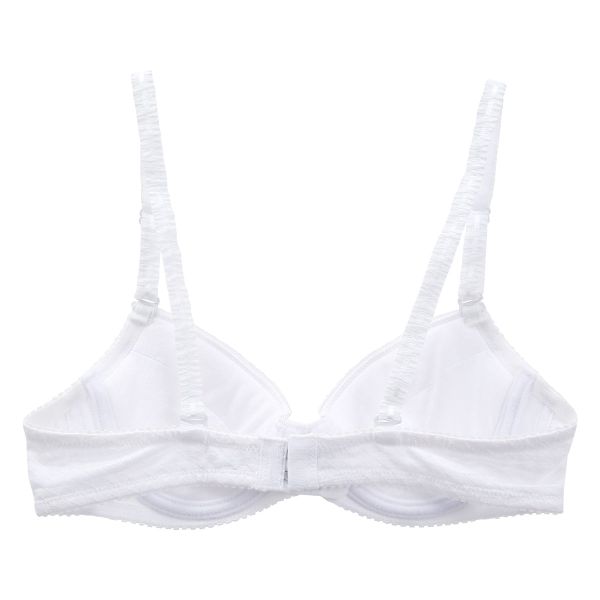 (アツギ)ATSUGI (ハイジュニ)Hijuni ブラジャー ジュニア キッズ 女の子 超ソフトワイヤー 綿混 ボーダー織柄 後ろホック 単品 レディース