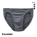 【メール便(10)】 アツギ プレイボーイ PLAYBOY ミニビキニ パンツ フルバック メンズ 前閉じ ショーツ ボーダー 全3色 M-L