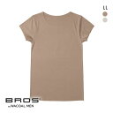 15%OFF【メール便(10)】 ブロス バイ ワコールメン BROS by WACOAL MEN 多機能を着る 綿混インナーシャツ LL 半袖 ひびきにくい 吸汗速乾 メンズ 全2色