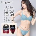 【10 OFF 4/30 09:59まで】エレガント Elegante グラマーサイズ ブラジャー ショーツ 3組セット 福袋 おまかせ GHI 大きいサイズ レディース G65-M-I90-3L ev_sp