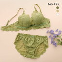 ギャルスマイル GAL SMILE フラワー大柄レース カシュクール 総レース ブラジャー ショーツ セット BCDEF 大きいサイズ バックレース レディース...