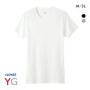 10％OFF グンゼ GUNZE ワイジー YG コットン100％ クルーネック Tシャツ メンズ 定番 ベーシック オールシーズン 半袖 全3色 M-3L