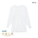 20%OFF グンゼ GUNZE 快適工房 長袖 丸首 シャツ メンズ インナー 綿100% クルーネック 日本製 メール便(30) 抗菌防臭 M-LL