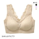 サンエイ SANEI レースたっぷり ハーフトップ ブラジャー ノンワイヤー M L LL なめらかFit 単品 レディース 全3色 M-LL
