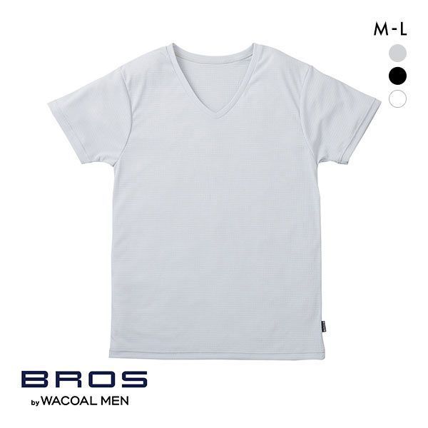 20％OFF ブロス バイ ワコールメン BROS by WACOAL MEN ムレからの開放 V首 半袖 3分袖 シャツ べたつきにくいさらさらインナー ML メンズ 全3色 M-L