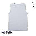 15％OFF【メール便(20)】 ブロス バイ ワコールメン BROS by WACOAL MEN ムレからの開放 V首 スリーブレス シャツ べたつきにくいさらさらインナー ML メンズ 全3色 M-L