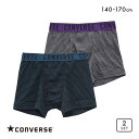 コンバース CONVERSE ボーダー ボクサーパンツ ジュニア ボクサーブリーフ キッズ ジュニア 前あき 2枚組 メンズ 140-170 【メール便(30)...