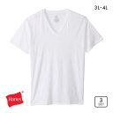 10%OFF ヘインズ Hanes 3P Vネック Tシャツ 3枚組 メンズ ビッグサイズ インナー パックT HM1EY703 3L-4L