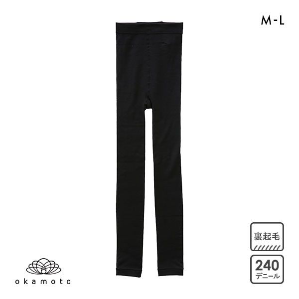 10％OFF オカモト okamoto 冬レギンス 240デニール 10分丈 裏起毛 しっかりあたたか レディース M-L JM..