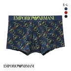 エンポリオ・アルマーニ EMPORIO ARMANI ALL OVER EAGLE MICROFIBER TRUNK ボクサーパンツ SML ストレッチ メンズ 前とじ トランク 全3色 S(日本S-M)-L(日本L)