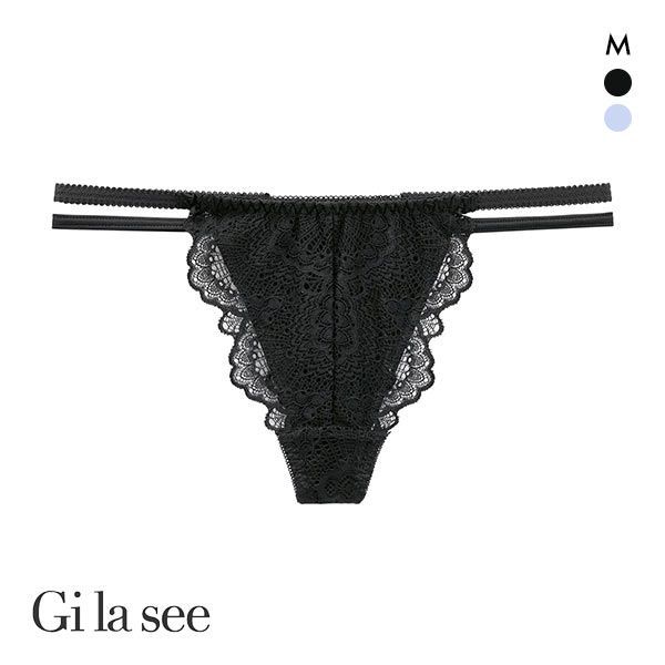 【メール便(3)】 ギャラシー 美乳ブラ コーディネイト Tバック ショーツ 総レース ダブルストリング タンガ ソング レディース 単品 全2色