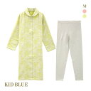 KID BLUE 部屋着 レディース キッドブルー KID BLUE トリプルガーゼベリーJQ 長袖 ワンピース スパッツ 上下セット ナイティ ルームウェア レディース パジャマ 全2色