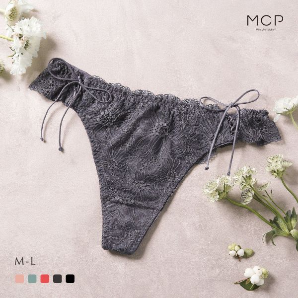 【50%OFF・11/27 09:59まで】 モンシェルピジョン Mon cher pigeon リュバン ショーツ Tバック タンガ パンツ 総レース M L...