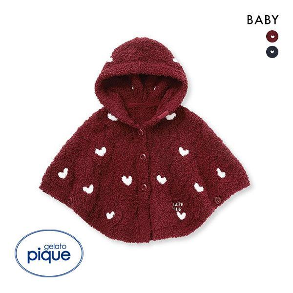 ジェラートピケ キッズアンドベイビー gelato pique Kids＆Baby 【HOLIDAY】【BABY】クリスマスハートジャガードポンチョ ジェラピケ ルームウェア 全2色 70-80 ev_sp