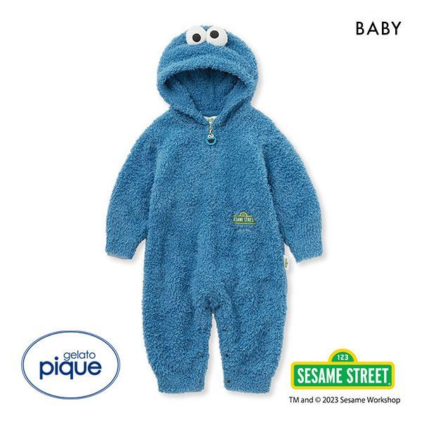 ジェラートピケ キッズアンドベイビー gelato pique Kids＆Baby 【SESAME STREET】【BABY】クッキーモンスターロンパース ジェラピケ ルームウェア 70-80