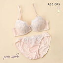 プチマリー petit marie WHITE プリンセスリボン ブラジャー ショーツ セット モールド ABCD レディース 全2色 A65-M-D75-L