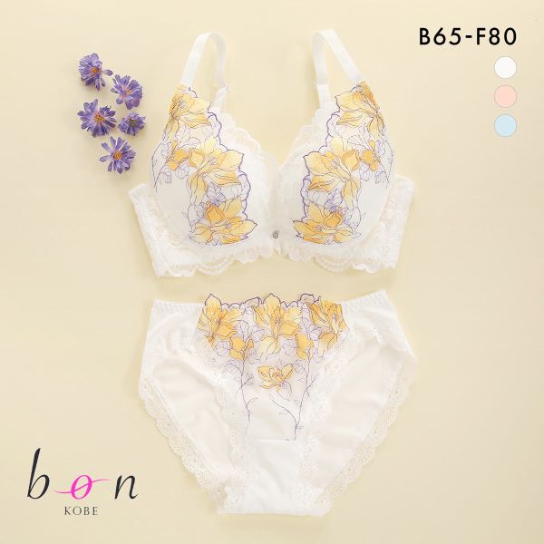 40%OFF ビーオーエヌ bon 脇スッキリバストメイクブラ カシュクール アイランドフラワー シリーズ 脇高 ブラジャー ショーツ セット BCDEF 脇肉...