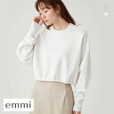 エミ emmi ラメ裏毛クロップドプルオーバー レディース 全2色