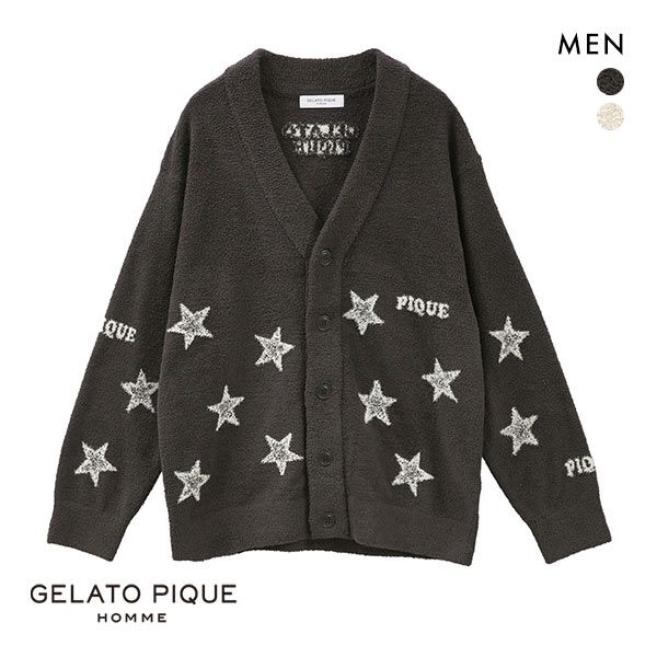 ジェラートピケ パジャマ メンズ ジェラートピケ オム GELATO PIQUE メンズ 【HOMME】エアモコスタージャガードカーディガン ジェラピケ パジャマ ルームウェア 全2色 M-L