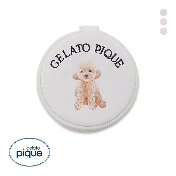 ジェラートピケ 手鏡・ハンドミラー ジェラートピケ gelato pique DOG柄 丸形 ミラー ジェラピケ 全3色 ev_sp