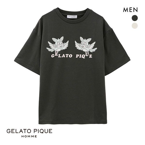 ジェラートピケ オム GELATO PIQUE HOMME メンズ 【KOUSUKE SHIMIZU】【HOMME】ワンポイントTシャツ ジェラピケ ルームウェア パジャマ 全2色 M-L