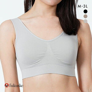 ブラジャー ノンワイヤー 福助 fukuske ふふふなここち ハーフトップ レディース ワイヤレス 全3色 M-3L