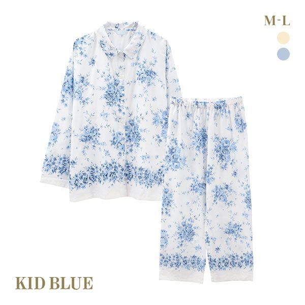 KID BLUE 部屋着 レディース キッドブルー KID BLUE 24ブラッサムパネルPt 長袖 上下セット パジャマ ルームウェア レディース 全2色 M-L