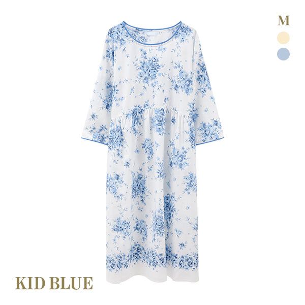 KID BLUE パジャマ キッドブルー KID BLUE ブラッサムパネルPt ワンピース ナイティ ルームウェア 長袖 8分袖 パジャマ レディース 全2色