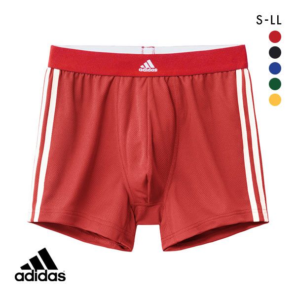 20％OFF【メール便(15)】 アディダス adidas スポーツショーツ メンズ ボクサーパンツ メッシュ 三本ライン 前閉じ 吸汗速乾 全5色 S-LL