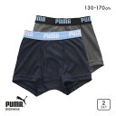 プーマ PUMA キッズ ジュニア ワードロゴ 2P ハニカムメッシュ ボクサーパンツ 2枚組 男児 ボーイズ 前開き アンダーウェア メンズ 130-170