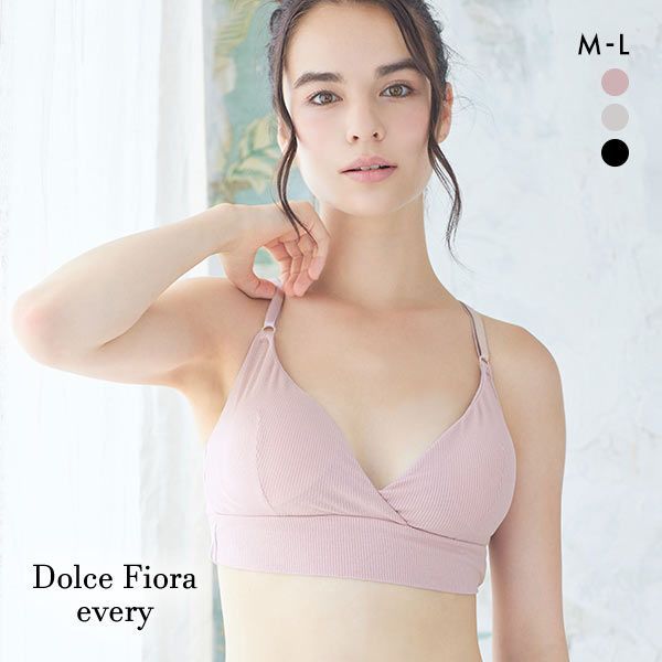 ドルチェフィオラエブリー Dolce Fiora every モダンプリンセス ハーフトップブラ M L ノンワイヤー ブラレット ブラジャー リラックス 敏感肌 単品 レディース 全3色 M-L