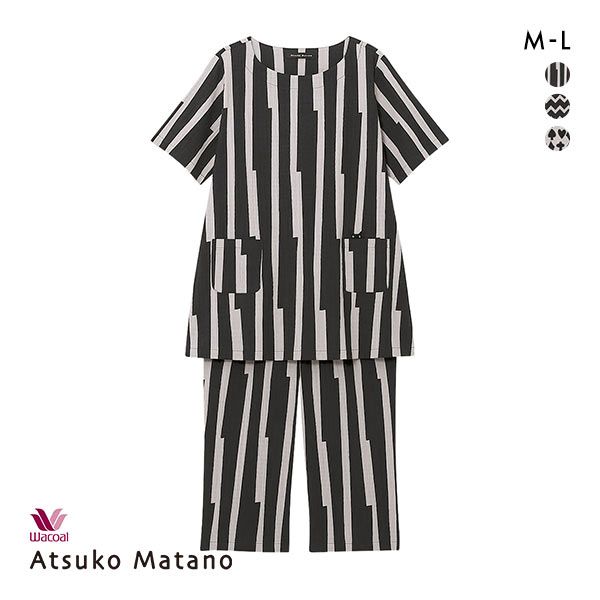 15％OFF ワコール Wacoal マタノ アツコ ATSUKO MATANO トランプ パジャマ 5分袖8分丈パンツ ML 綿混 ナイティ パジャマ 上下セット レディース 全3色 M-L