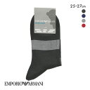 【メール便(7)】 エンポリオ・アルマーニ EMPORIO ARMANI マンガベア刺繍 メンズソックス カジュアル靴下 クルー丈 メンズ 綿混 紳士 25-2...