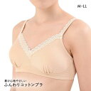 着け心地やさしい ふんわりコットンブラ M-LL パッド付 ブライトアイズ 乳がん 正規 販売店 ピンクリボン 優しい レディース M-LL