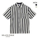 40%OFF ジェラートピケ オム GELATO PIQUE メンズ 【HOMME】ストライプパイルシャツ ジェラピケ パジャマ ルームウェア 全2色 M-L