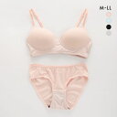 サンエイ SANEI リラックス&ナチュラル リブ ノンワイヤーブラジャー ショーツ セット ブラセット M L LL レディース 全4色 M/M-LL/LL