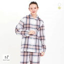 20%OFF ナルエー NARUE パジャマ シュークリームガーゼRチェックシャツパジャマ ルームウェア セットアップ 上下セット 長袖 レディース 全2色